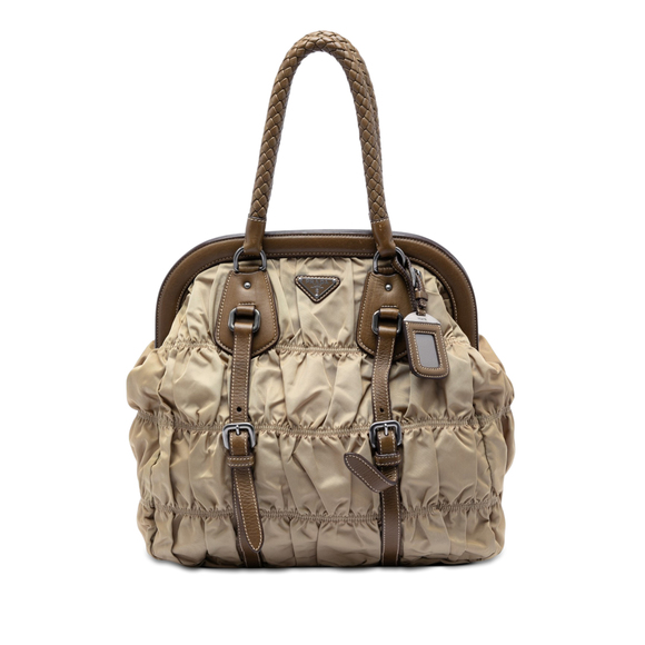 Prada Handbags - Pre-Loved Prada Tessuto Gaufre Frame Tote